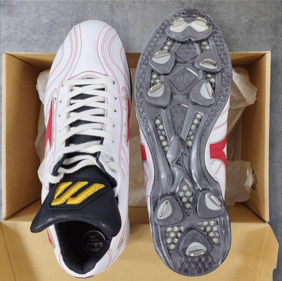 ［ビッグM］Mizunoミズノプロ 26cm スパイクホワイト/レッド新品未使用