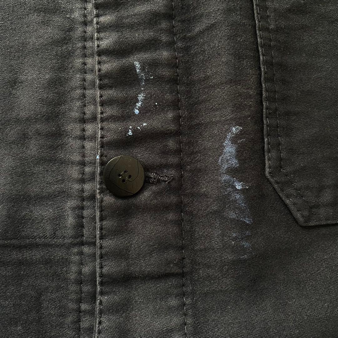 50s ブラックモールスキン フレンチワークジャケット 黒