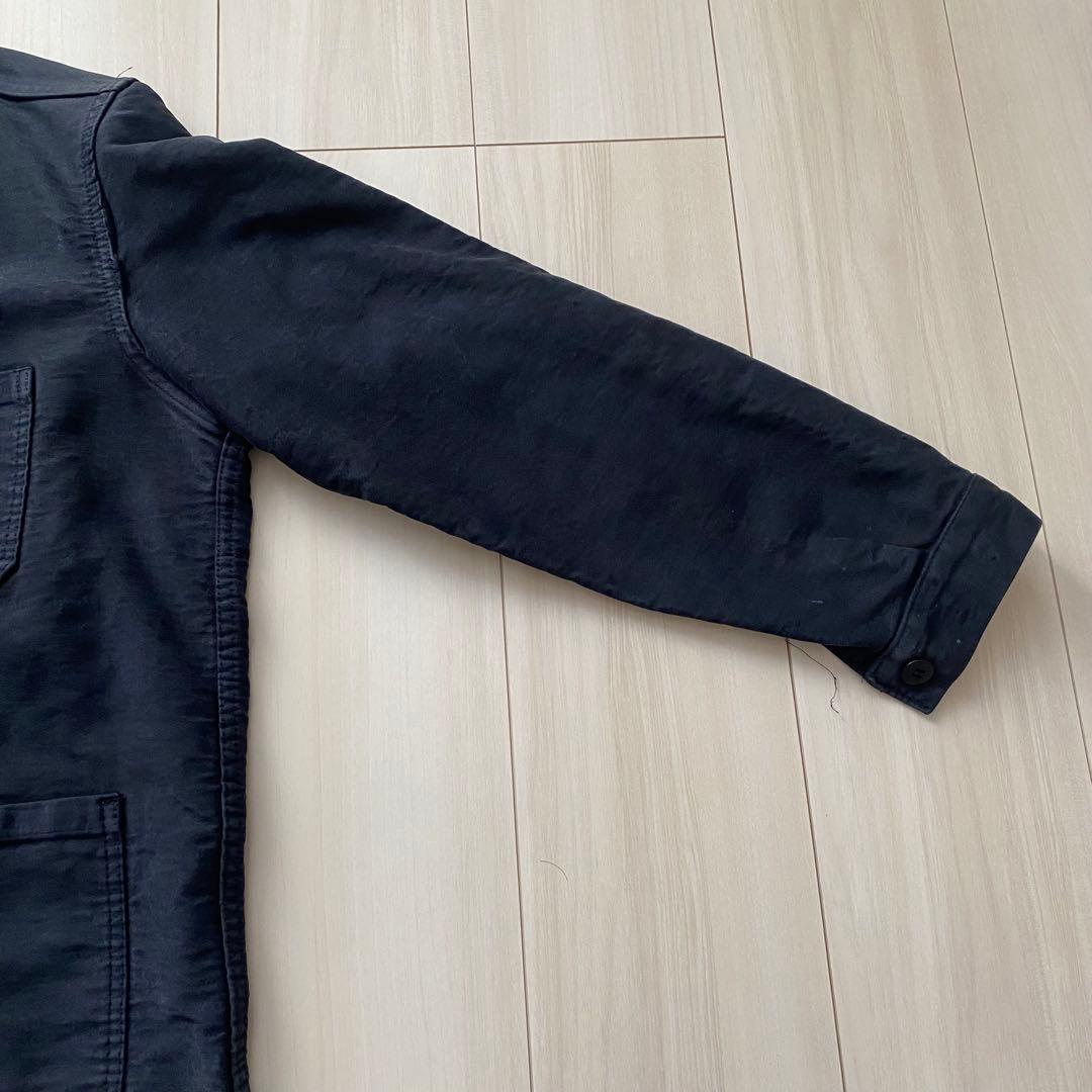 50s ブラックモールスキン フレンチワークジャケット 黒