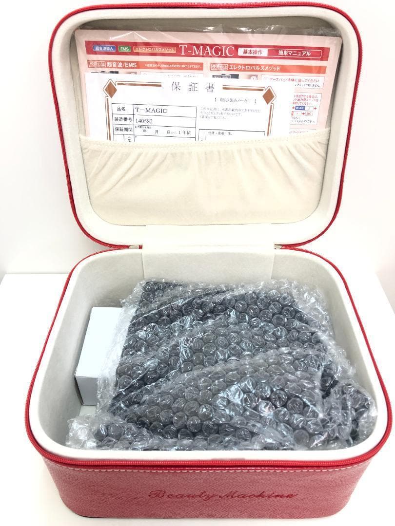 【新品・未使用】T-MAGIC ティーマジック 赤　美容液付き　美顔器　小顔ケア