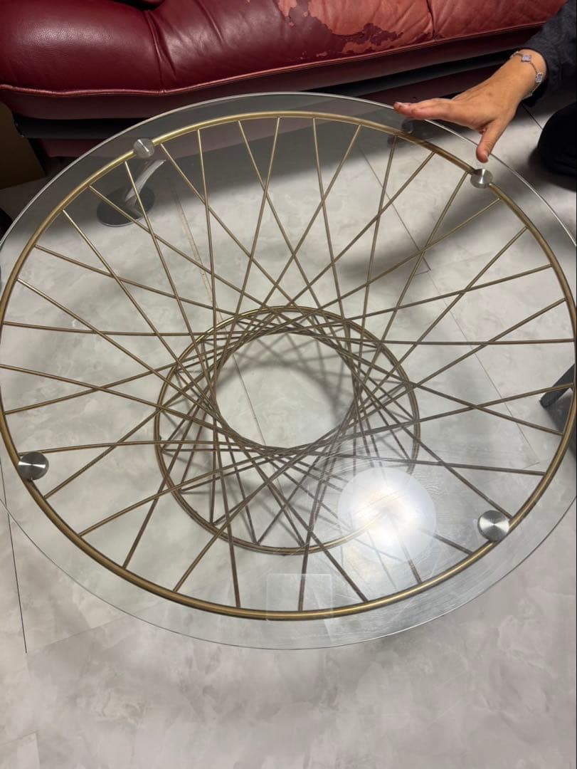 専用　円形ガラススパイラルテーブル