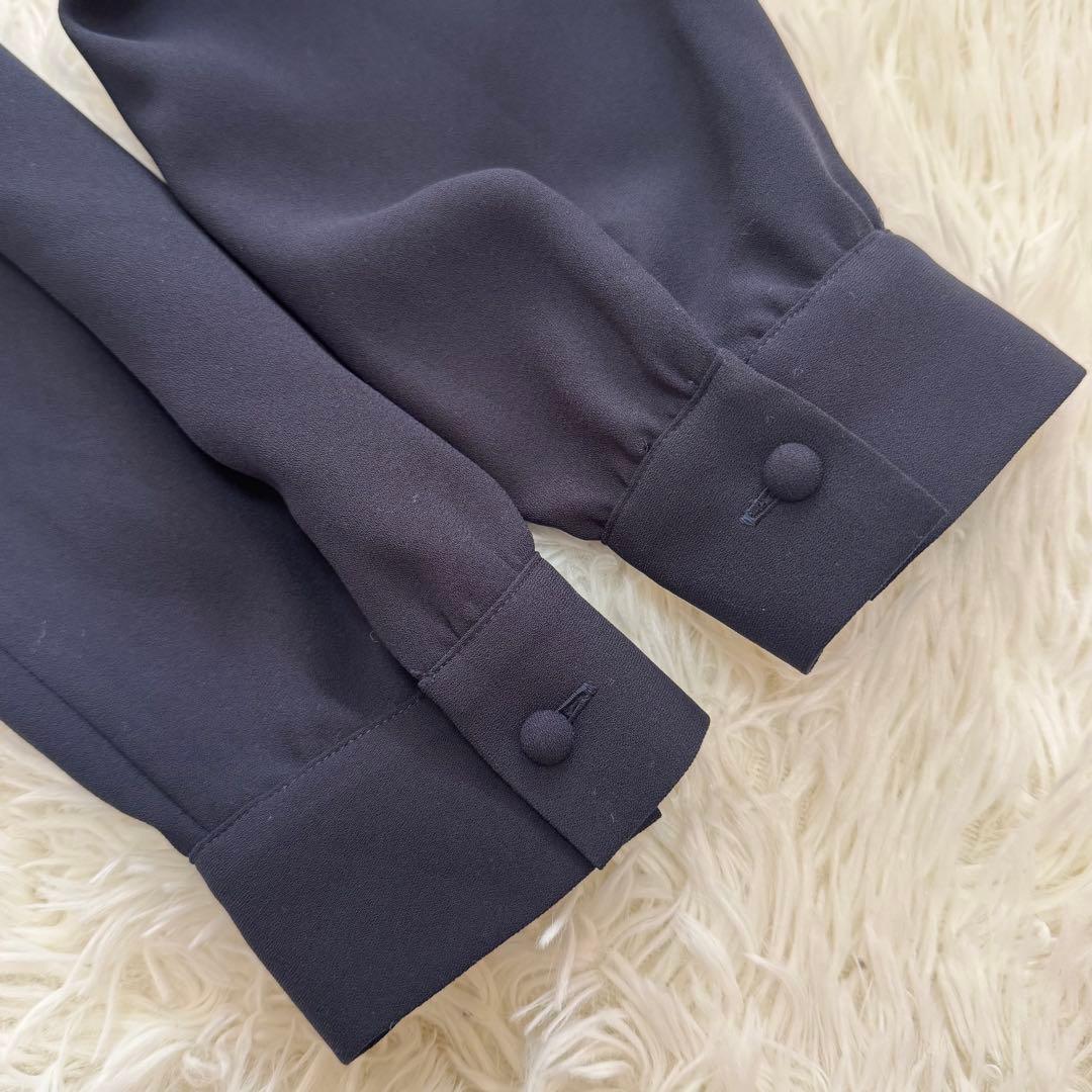 ストロベリーフィールズ ダブルプリーツワンピース ネイビー ベルト付 セレモニー