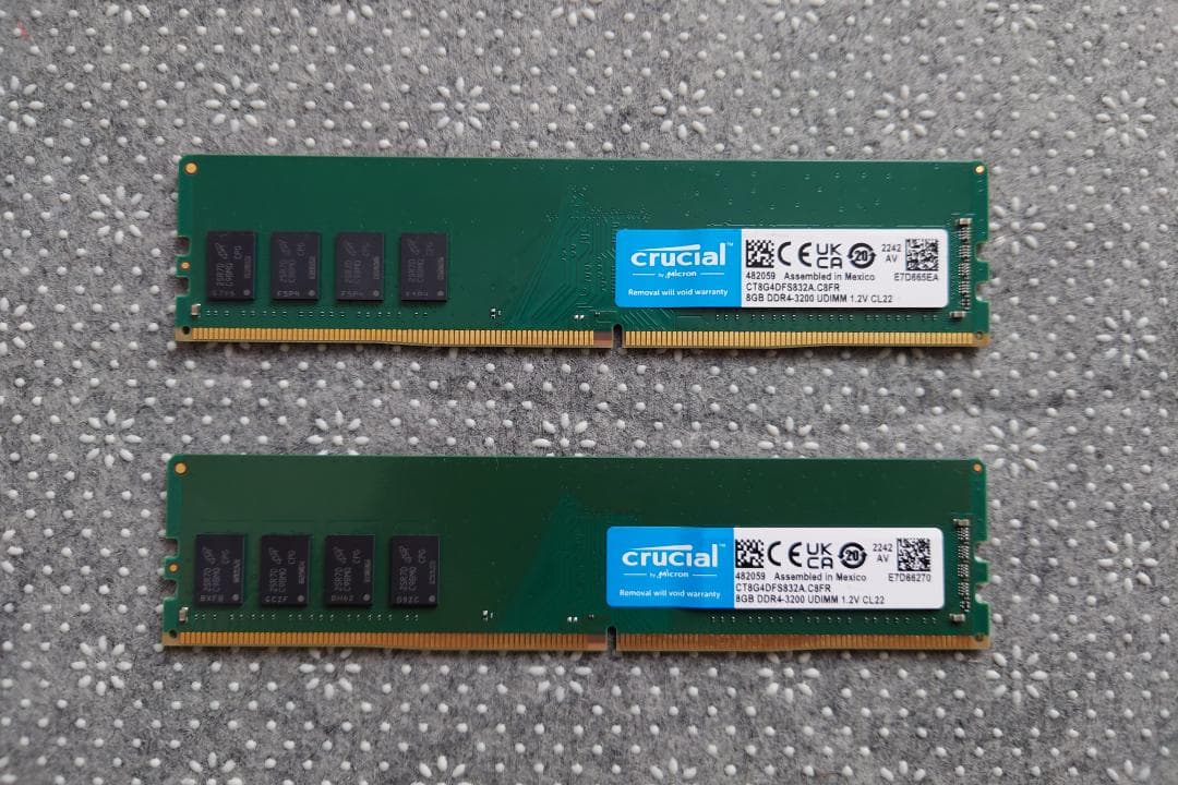 Crucial 16GB DDR4 メモリー 3200MHz 8GB×2枚