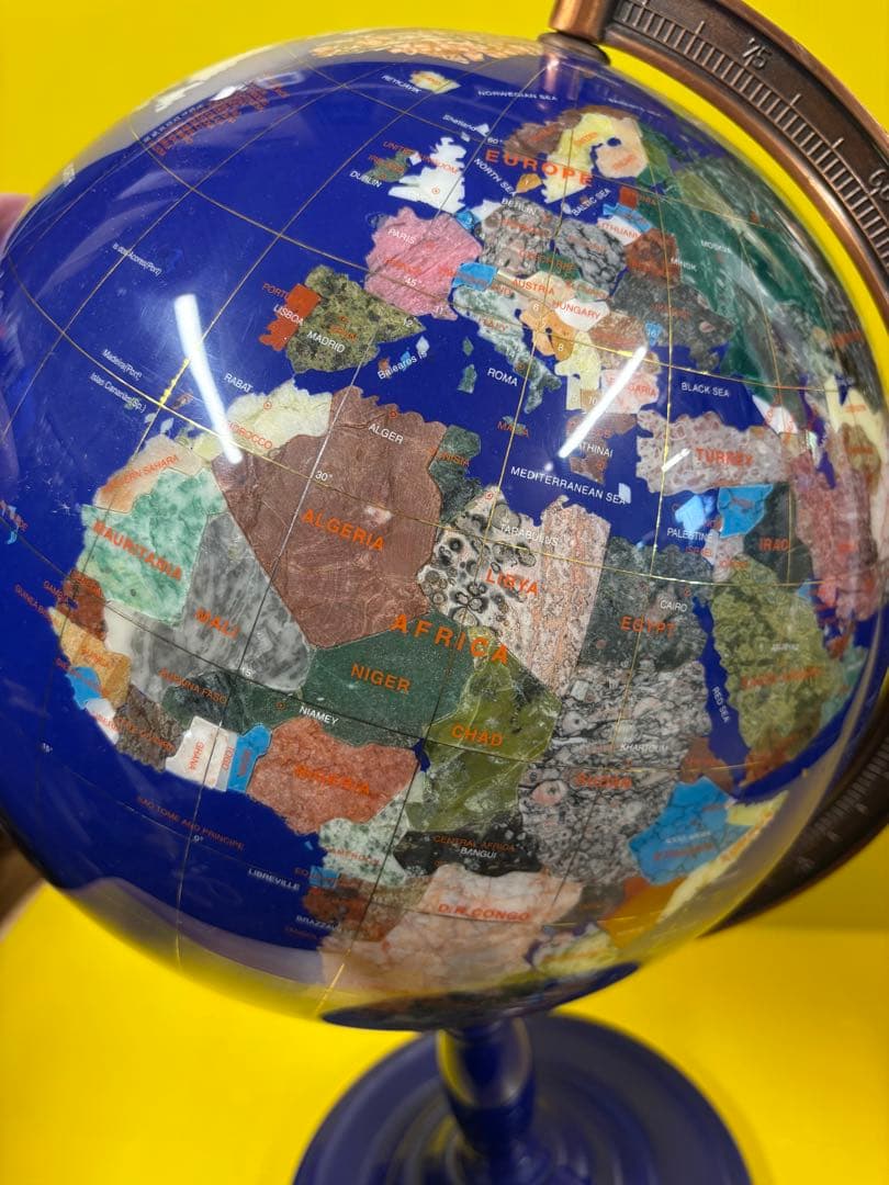 アンティーク ラピスラズリ天然石高級地球儀✨【ガハハ本舗新春お宝特価市】✨