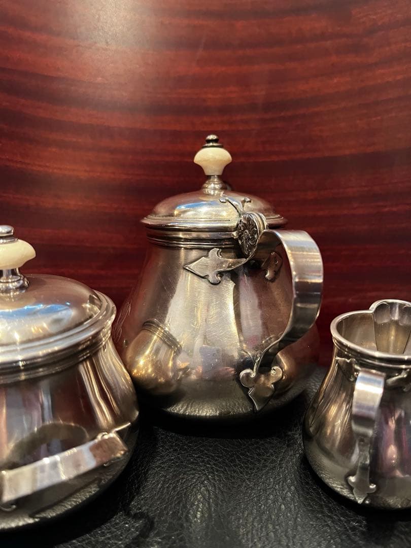 ピュイフォルカ　純銀製　ティーポット　3点セット　アンティーク