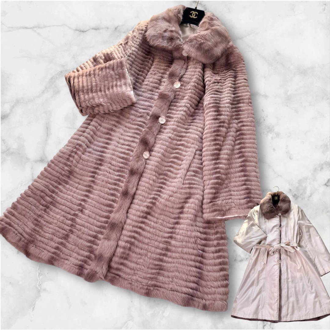 総丈109‼︎ロシアンセーブル×ロシアリス　ファーコート　リバーシブル　本毛皮