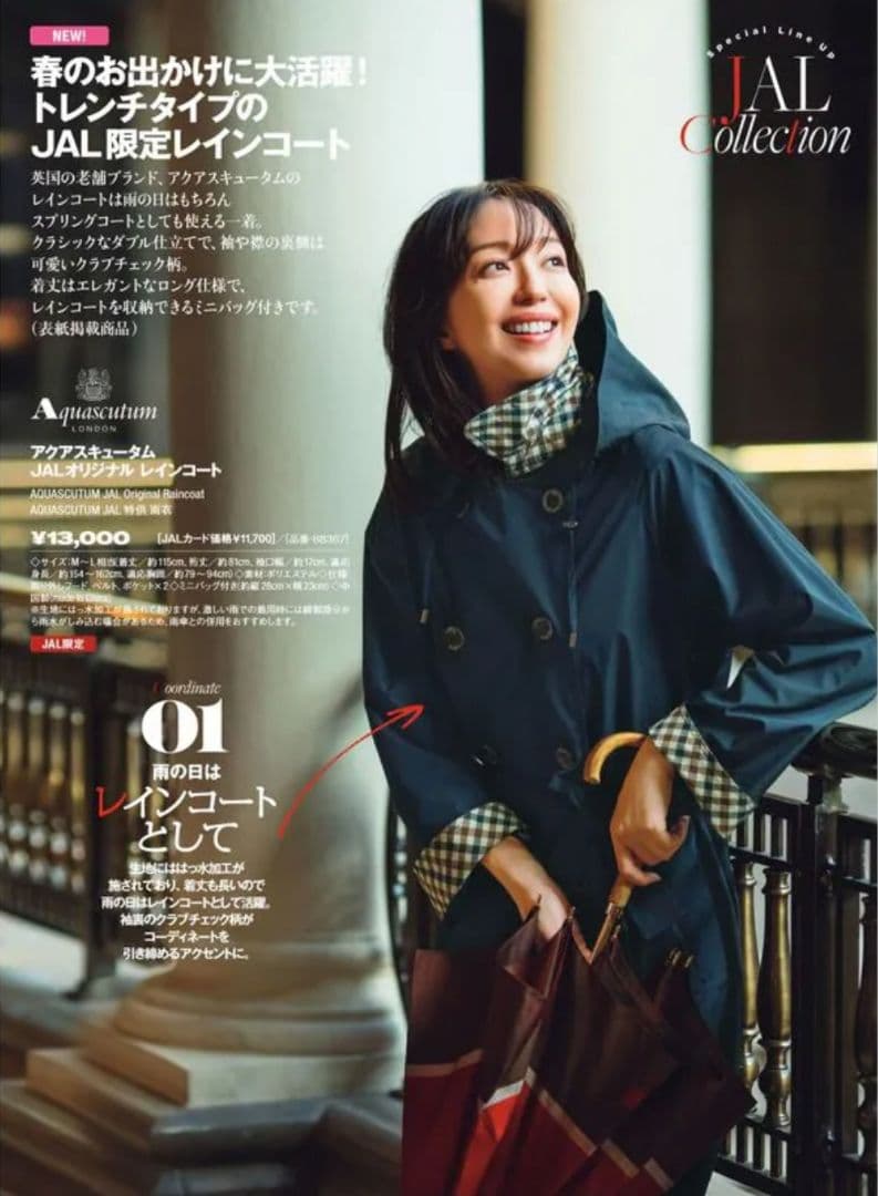 新品　未使用　JAL 機内販売　アクアスキュータム　レインコート　紺
