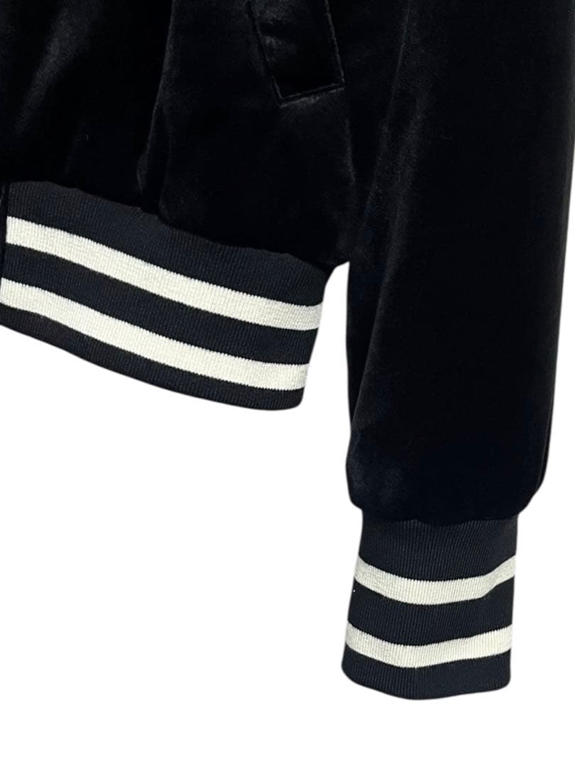 新品未使用　フランシュリッペ　ぼんやりパンダベロアスカジャン　サイズM ブラック