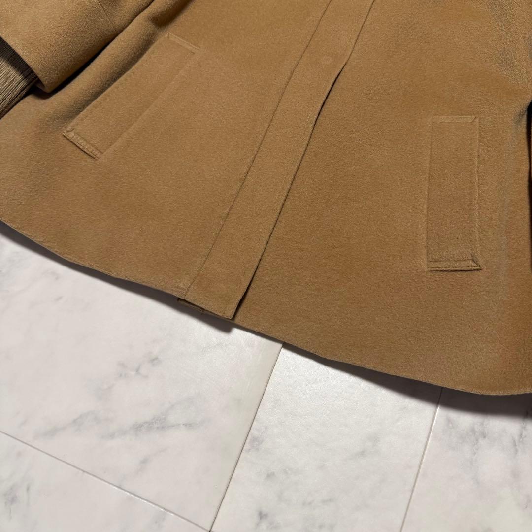 美品・大きいサイズ✨インディヴィ カシミヤ混 コート フレアスリーブ リブニット