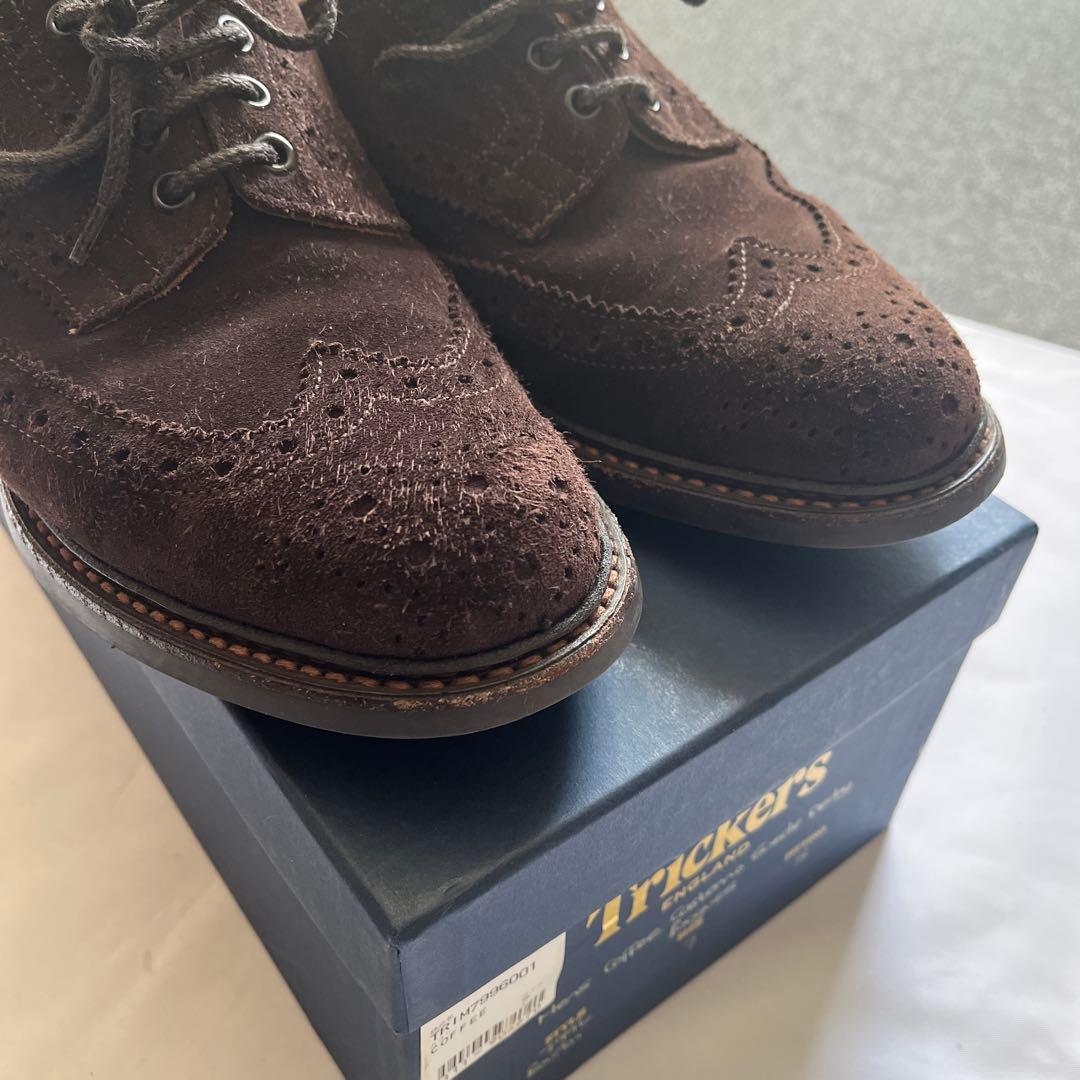 Tricker'sスウェード茶ブローグ7