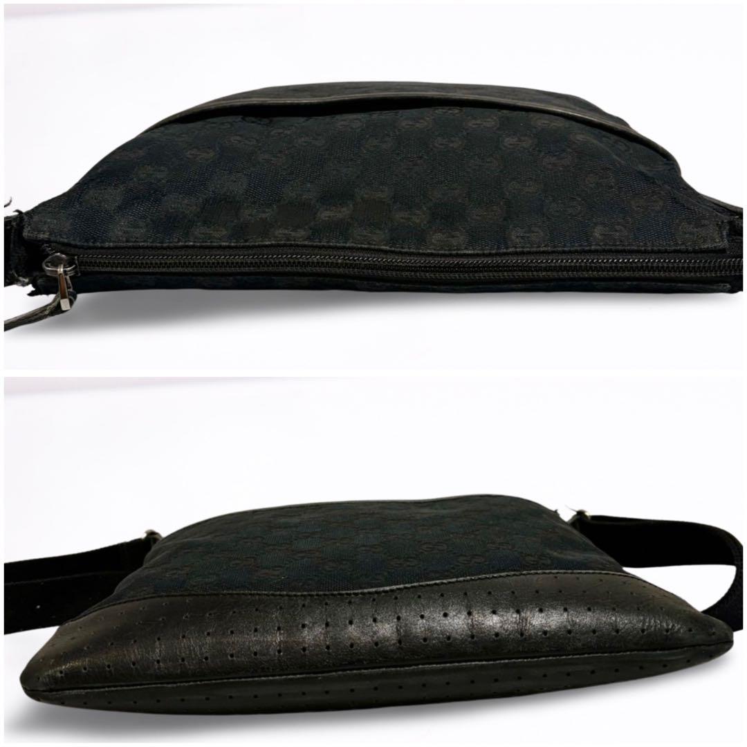 【正規品】グッチ GUCCI GGキャンバス メッセンジャーバッグ 黒 男女兼用