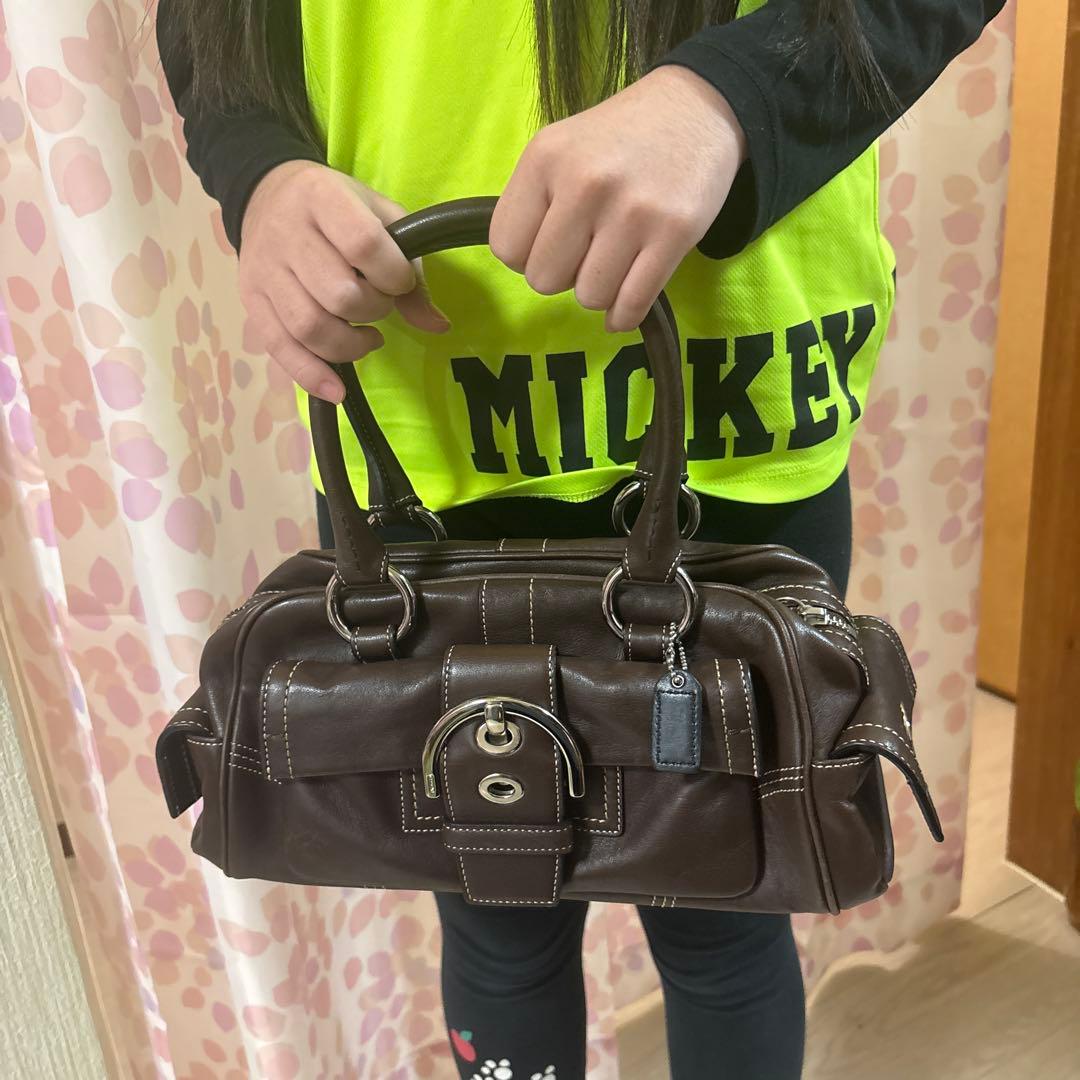 COACH ブラウンレザー ハンドバッグ
