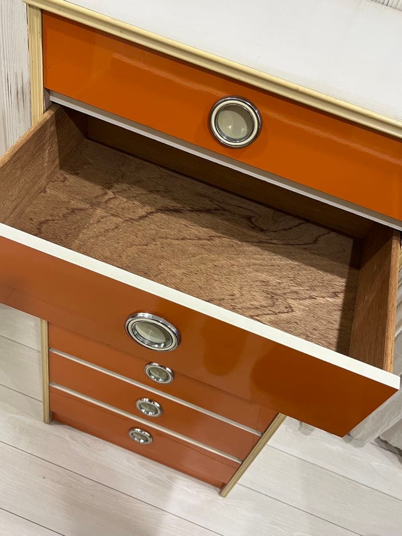 早い者勝ち☆昭和レトロ レトロポップ 7段チェスト オレンジ ヴィンテージ 収納