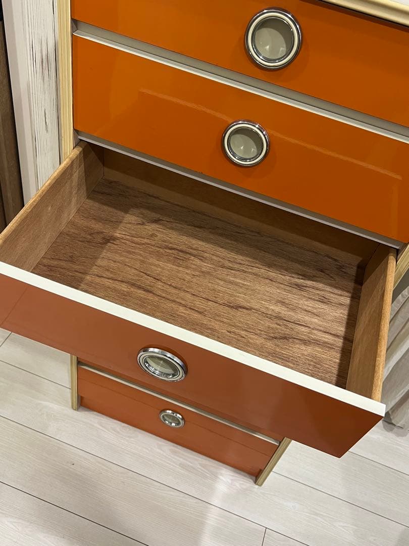 早い者勝ち☆昭和レトロ レトロポップ 7段チェスト オレンジ ヴィンテージ 収納