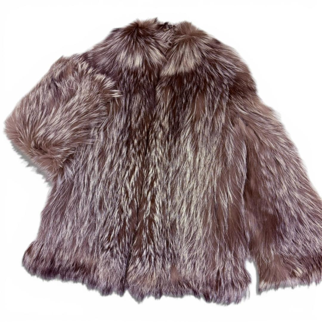 【極美品】サガフォックス シルバー 毛皮コート レディース フォクスファー