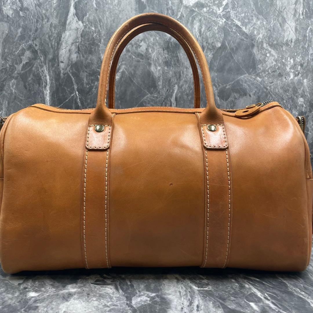 HERZ ボストンバッグ 2way 本革 レザー 高品質 ブラウン 鍵 チャーム