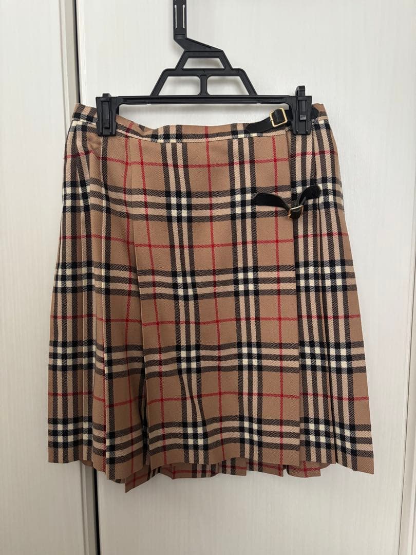 バーバリーブルーレーベル　チェック柄プリーツスカート