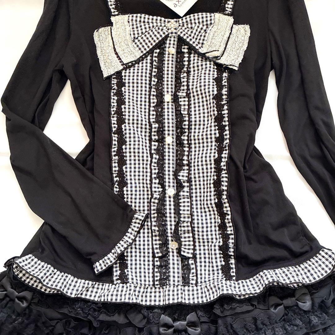 axes femme ビッグリボン ギンガムチェック 姫 y2k LIZLISA