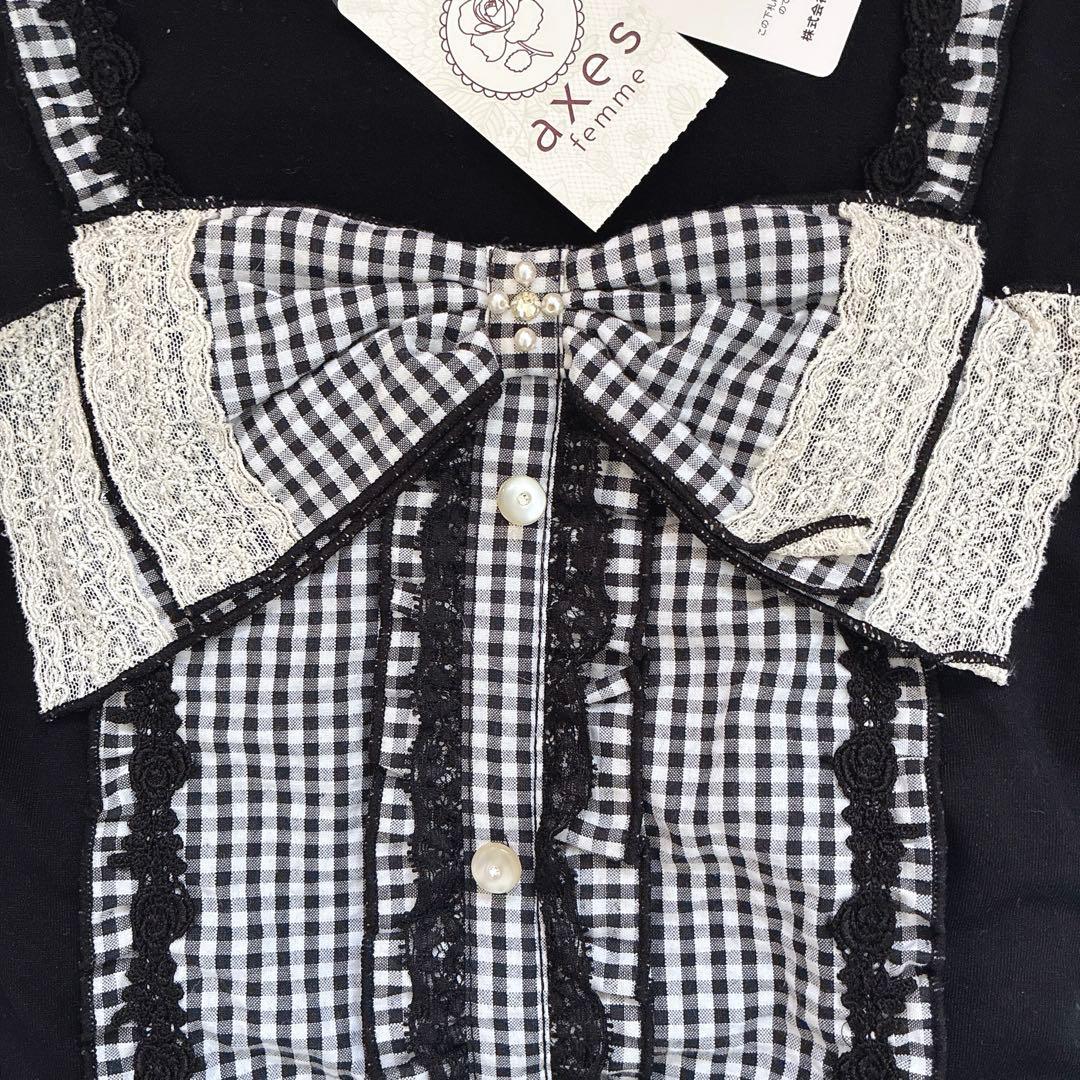 axes femme ビッグリボン ギンガムチェック 姫 y2k LIZLISA