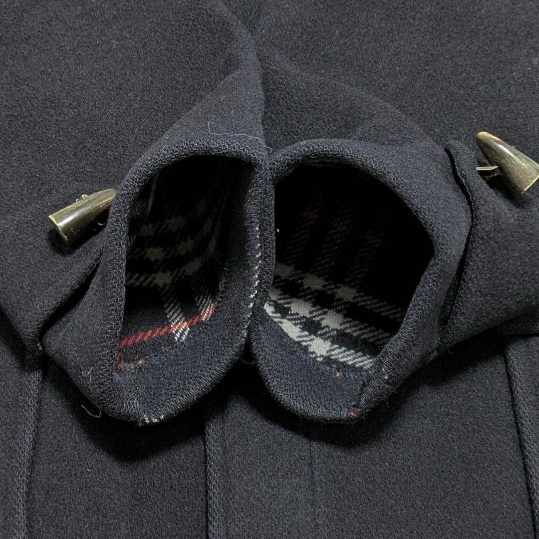 90s バーバリー ダッフルコート ネイビー ウール ノバチェック メンズXL