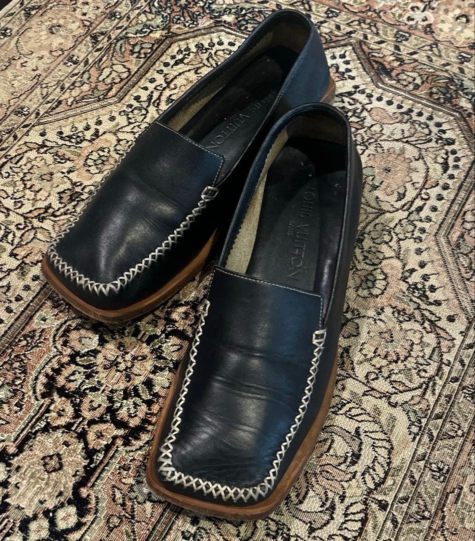 LOUIS VUITTON 25cmレザーローファー スクエアトゥ