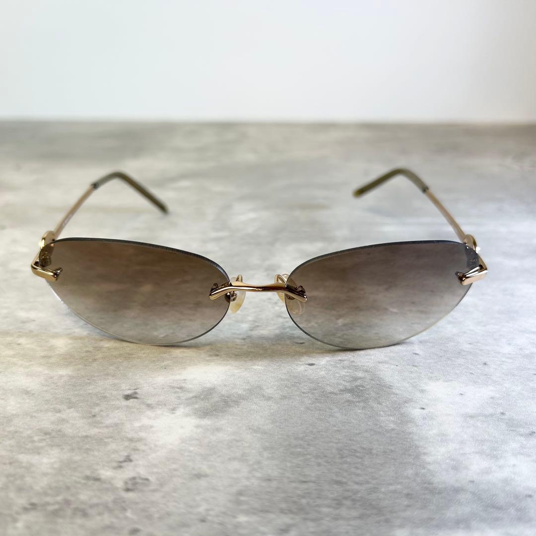 【美品】セリーヌ サングラス SC1159 トリオンフ ゴールドフレーム