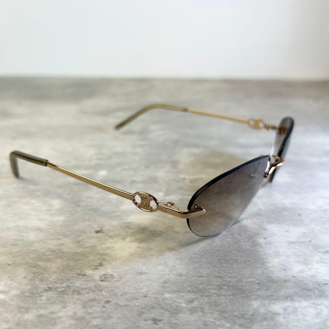 【美品】セリーヌ サングラス SC1159 トリオンフ ゴールドフレーム
