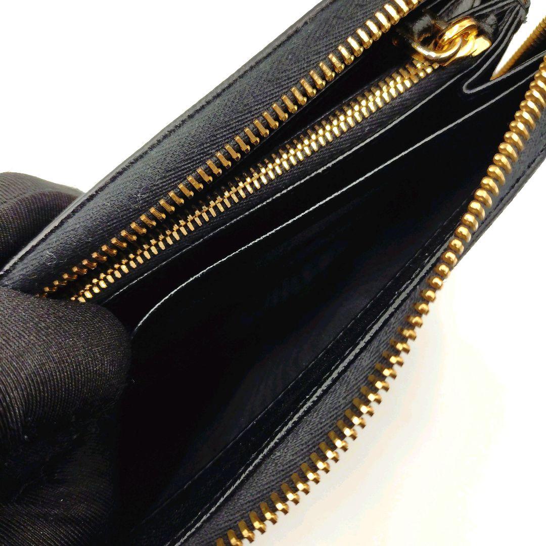 【美品】PRADA プラダ 長財布 ラウンドファスナー 箱付 黒 ①