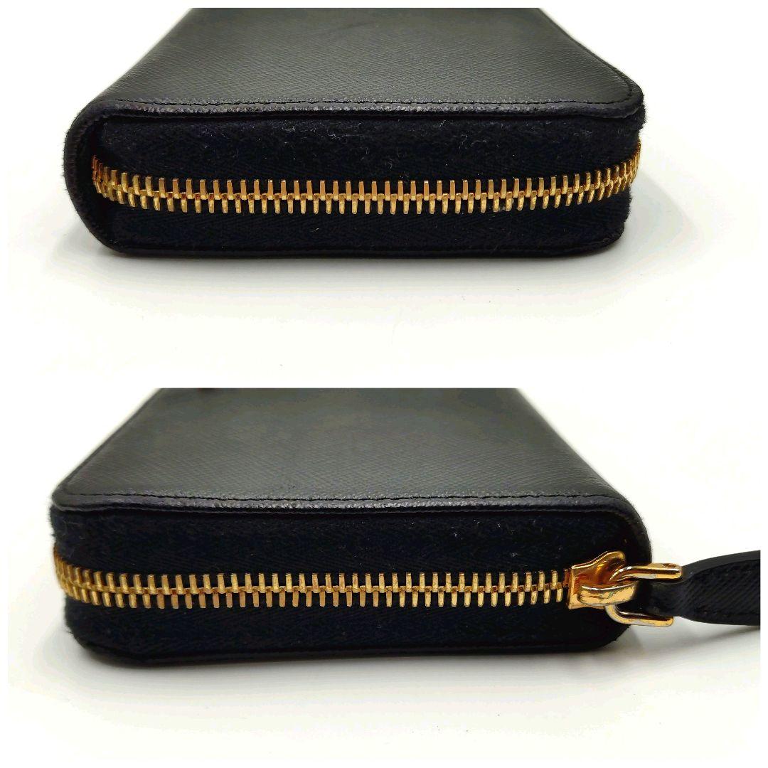 【美品】PRADA プラダ 長財布 ラウンドファスナー 箱付 黒 ①