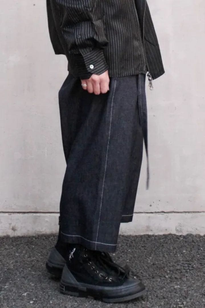 Ground Y ワイドデニムパンツ　ラップパンツ