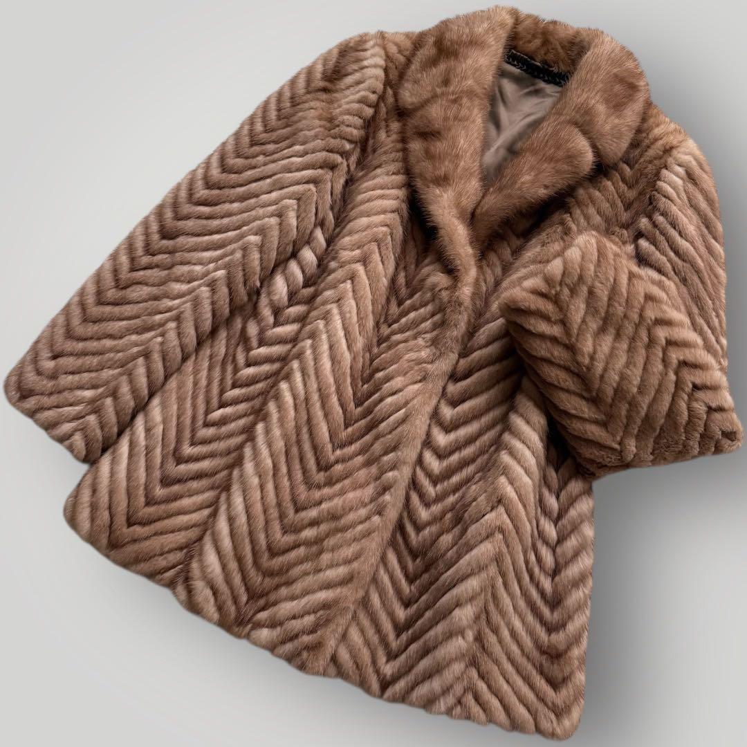 本毛皮 デミバフミンク ミンク ファーコート リアルファー