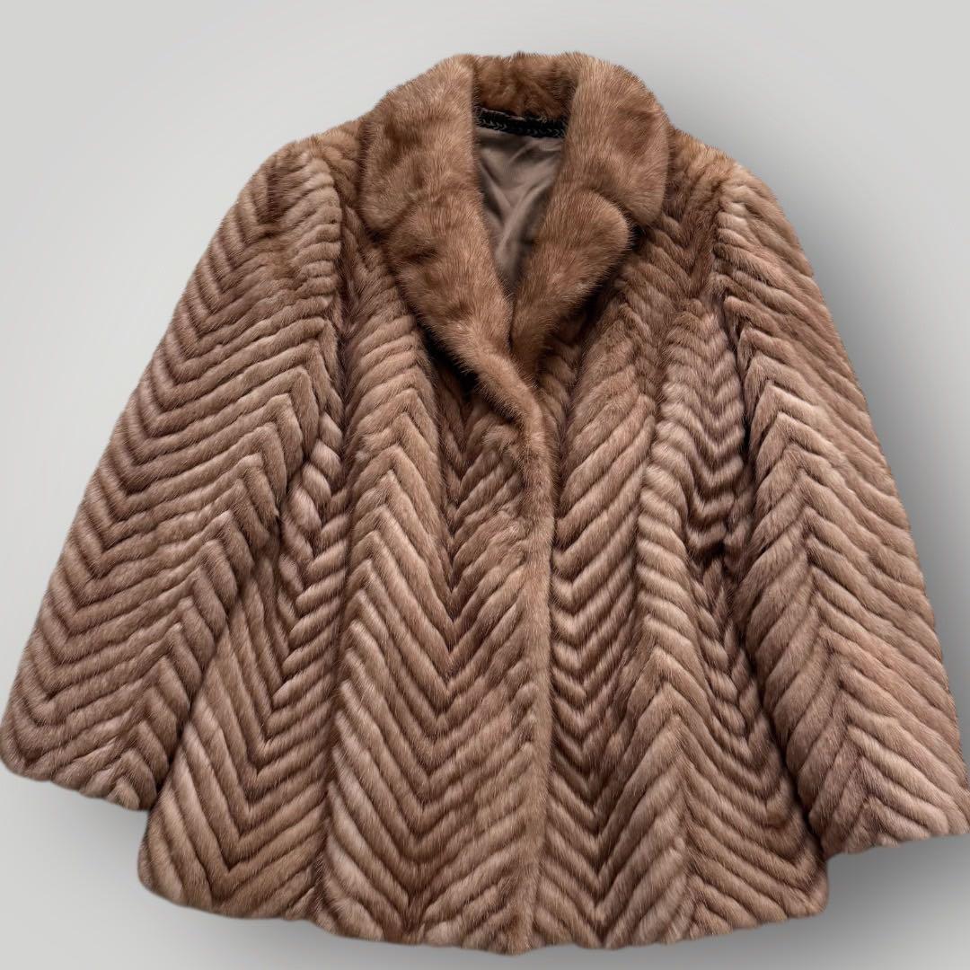 本毛皮 デミバフミンク ミンク ファーコート リアルファー