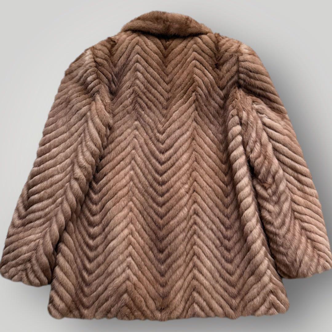 本毛皮 デミバフミンク ミンク ファーコート リアルファー