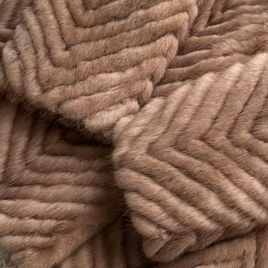 本毛皮 デミバフミンク ミンク ファーコート リアルファー