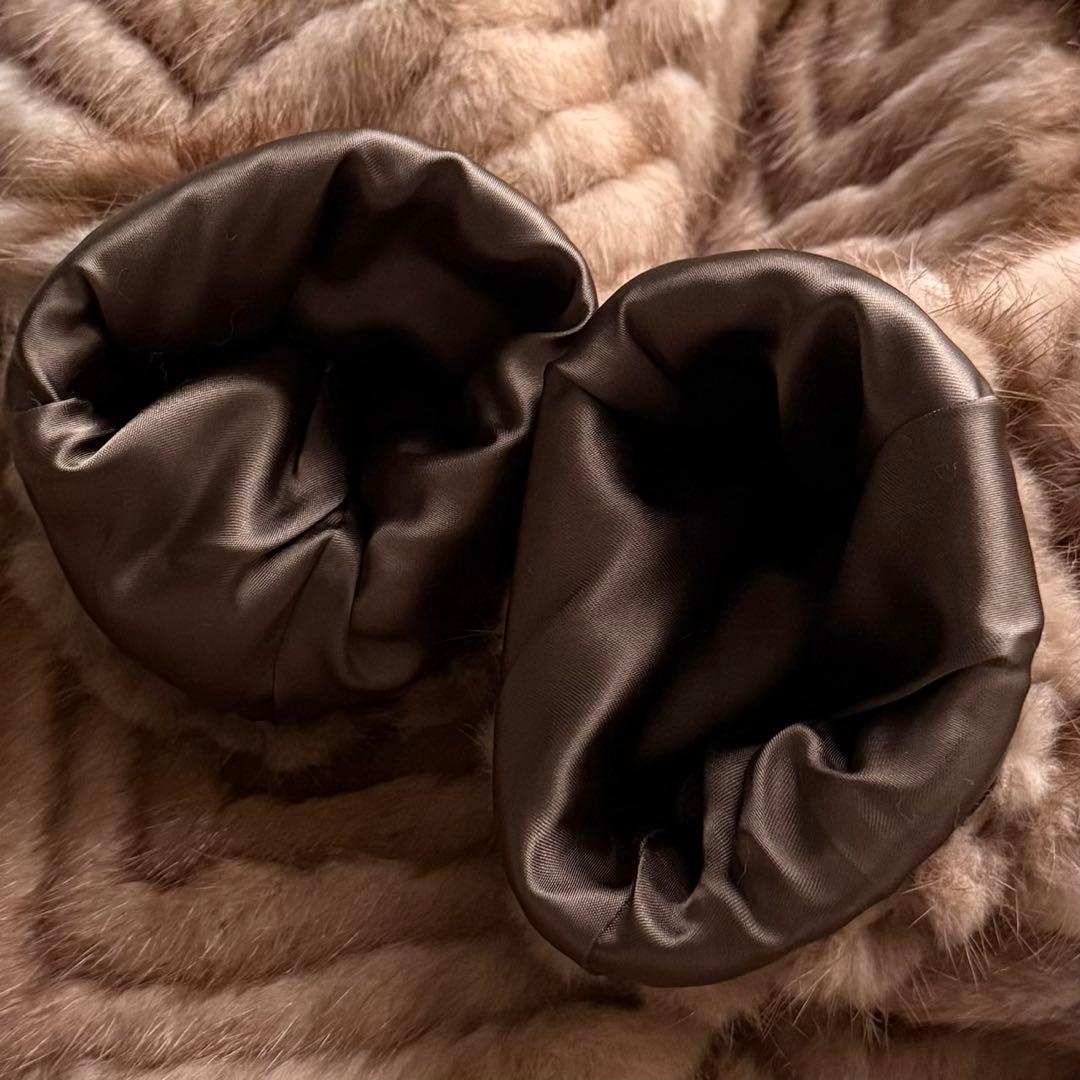 本毛皮 デミバフミンク ミンク ファーコート リアルファー