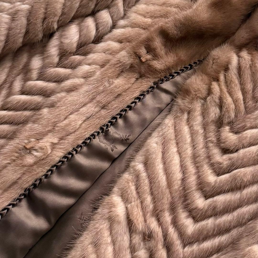 本毛皮 デミバフミンク ミンク ファーコート リアルファー