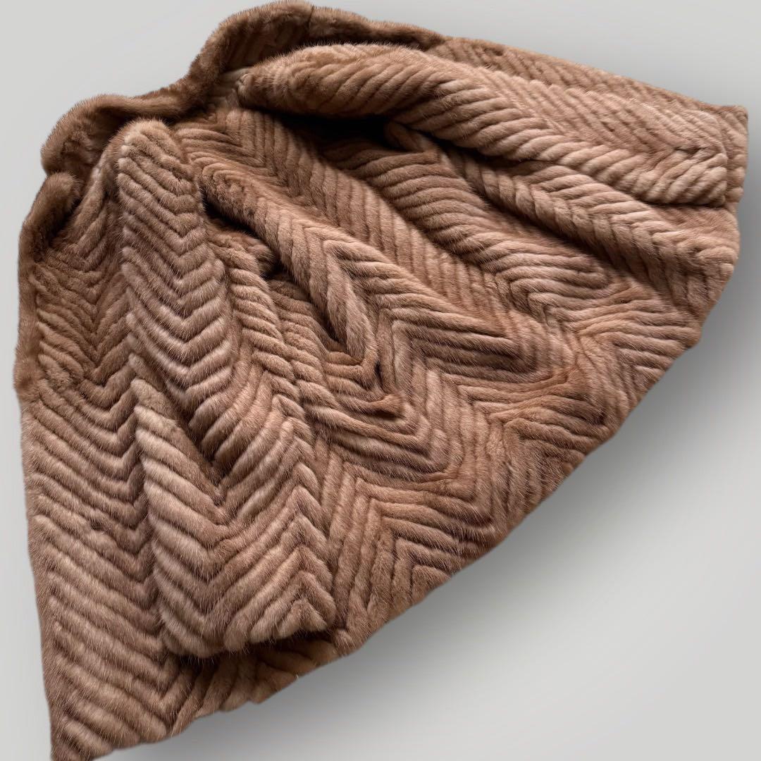 本毛皮 デミバフミンク ミンク ファーコート リアルファー