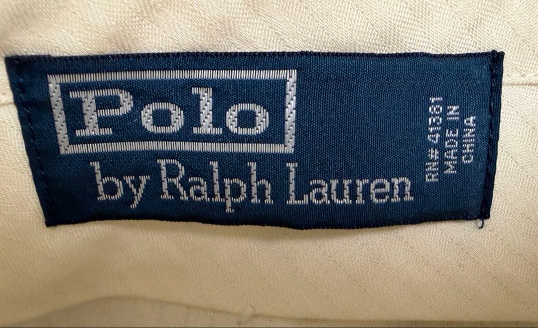 90s ポロ ラルフローレン シルク コットン チノ トラウザーズ 32 カーキ