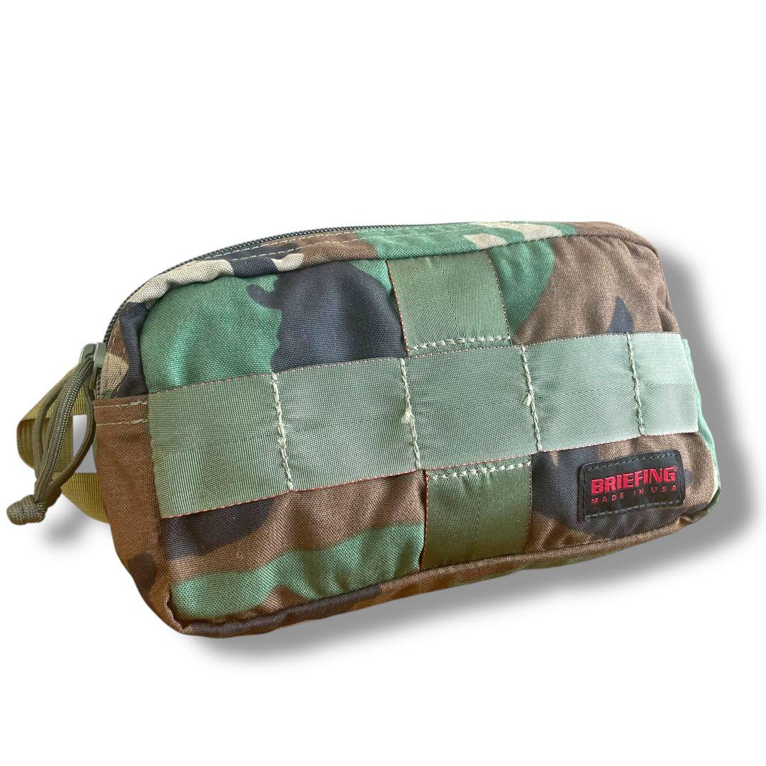 【希少/USA製】ブリーフィング ポーチ 迷彩 ウッドランドカモ ナイロン