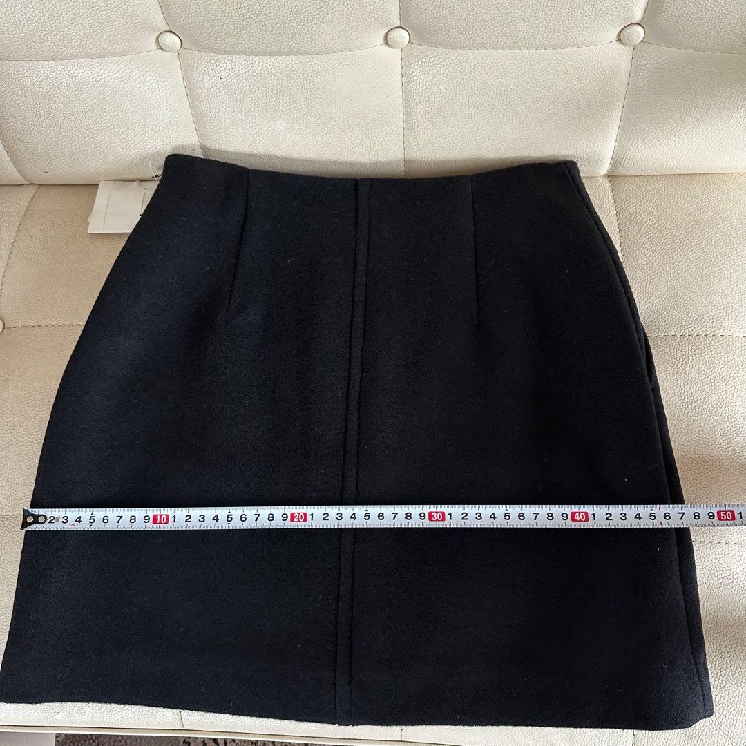 Spick and Span メルトンAラインミニスカート 001 ブラック