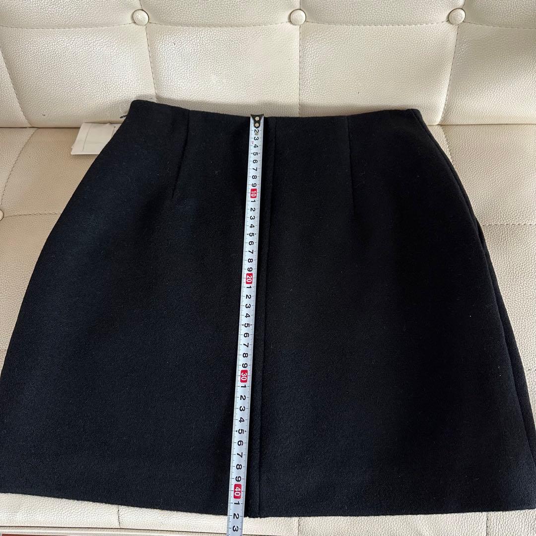 Spick and Span メルトンAラインミニスカート 001 ブラック