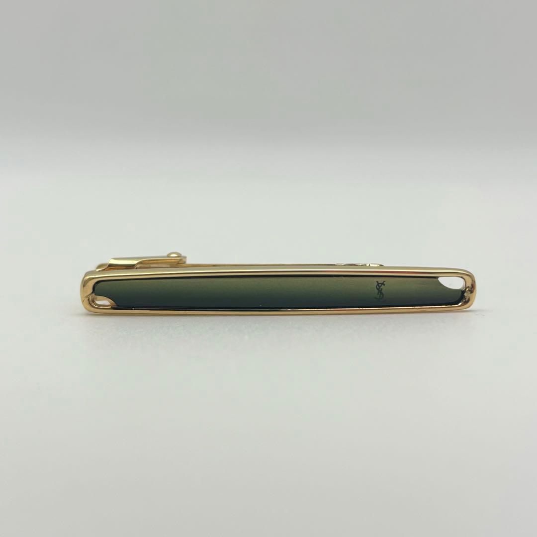 【希少 未使用】 イヴサンローラン シェル カフリンクス ネクタイピン グリーン