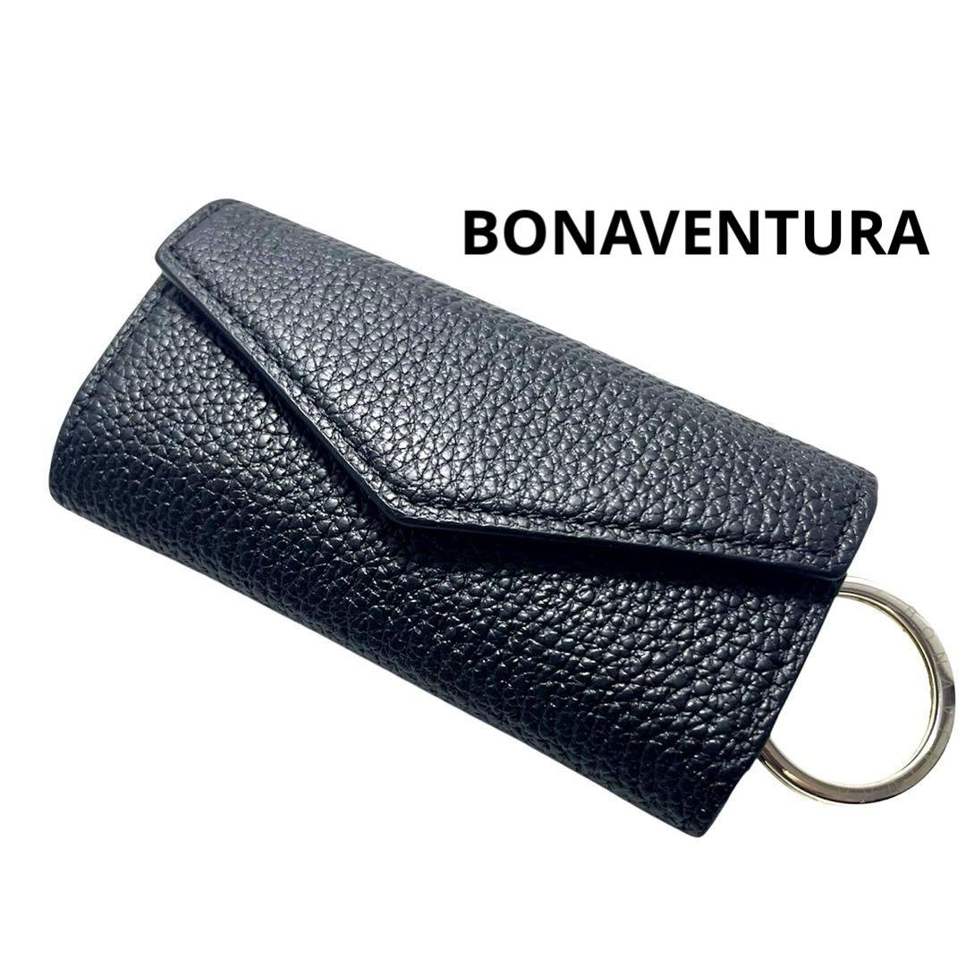 ボナベンチュラ　4連　キーケース　ゴールド金具　キーリング　シボ革