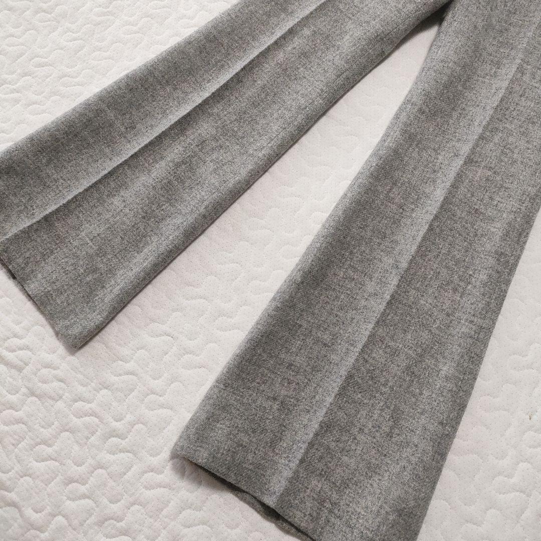 美品✨マディソンブルー　ウール100％フレアパンツ　ハイウエスト　グレー　00