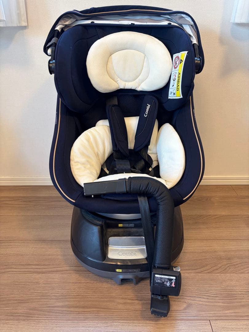 ネイビー チャイルドシート 5点式ハーネス 回転式