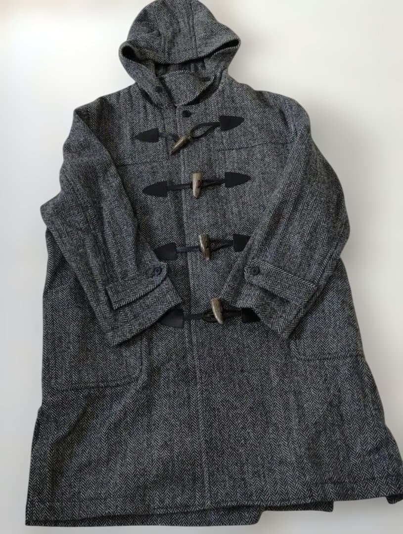 van グレー ダッフルコート ツイード素材