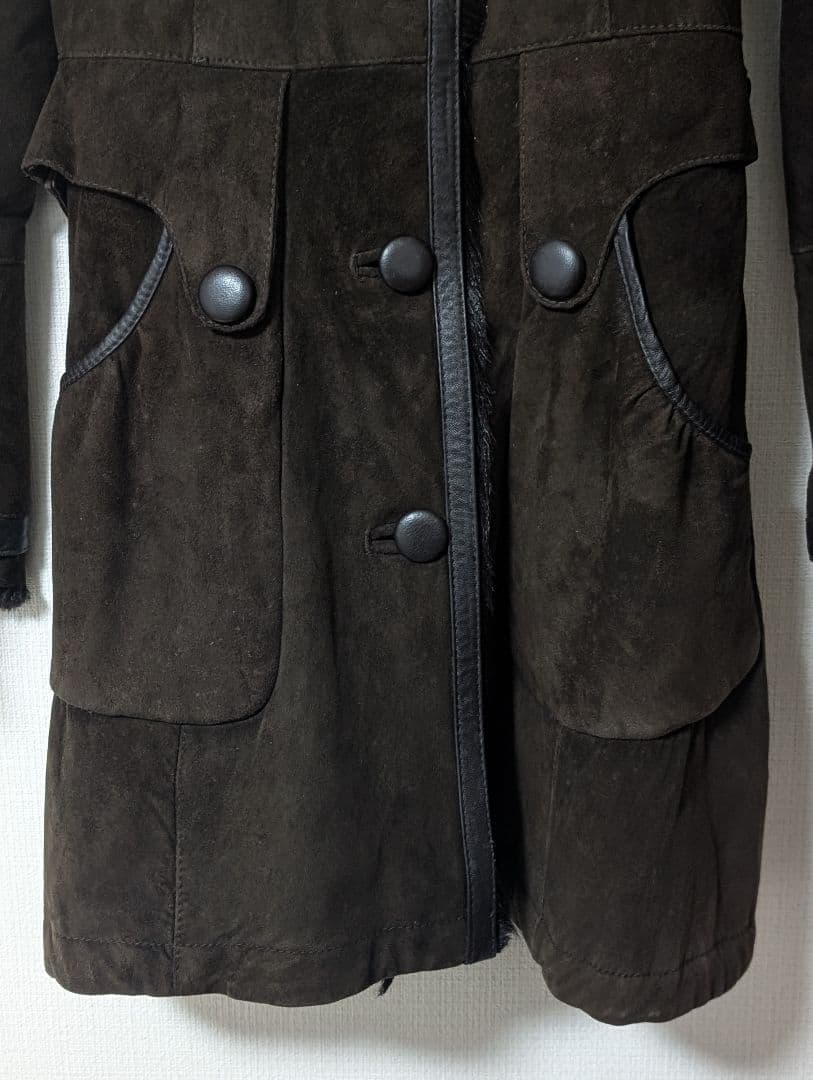 美品　CARA　伊藤忠モードパル　ラムレザーリアルラクーン　コート 　M