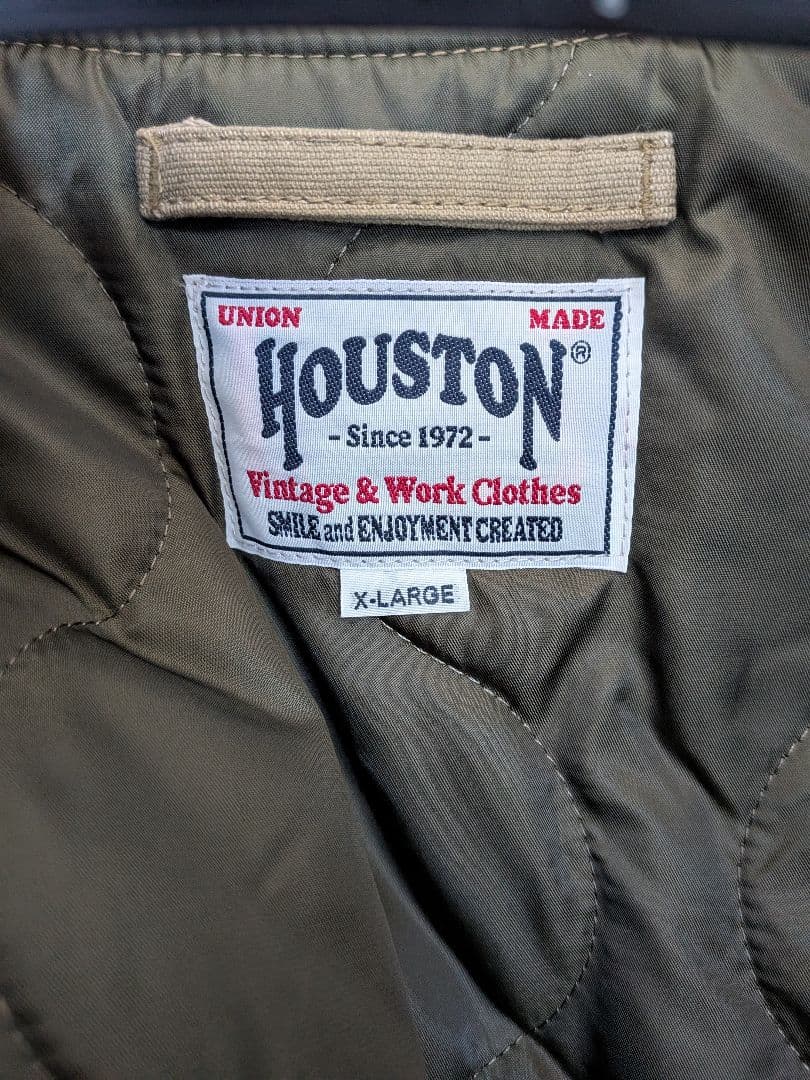 ヒューストン　N-1デッキジャケット　キルティング　XL　カーキ　ミリタリー