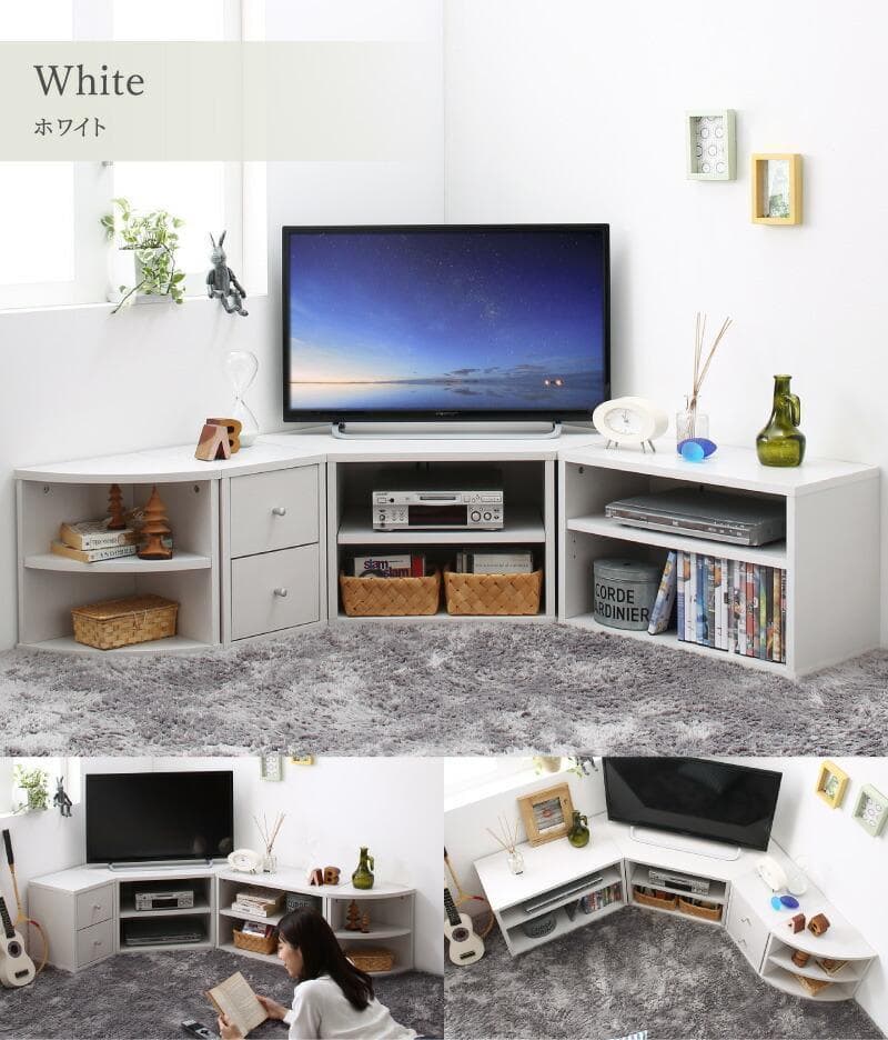 新品 送料込 コーナータイプ TV台4点セット レイアウト自由自在 W