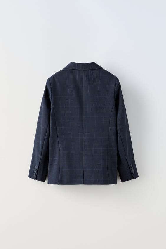 ZARA チェック柄 ネイビー ダブル スーツ シャツ タイ 4点 134cm